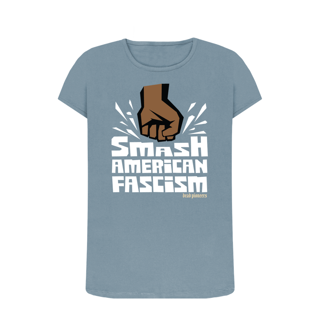 Stone Blue Smash American Fascism - Woman's Crew Neck